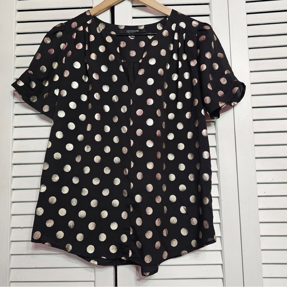 19 Cooper - Gold‎ Polka Dot Blouse